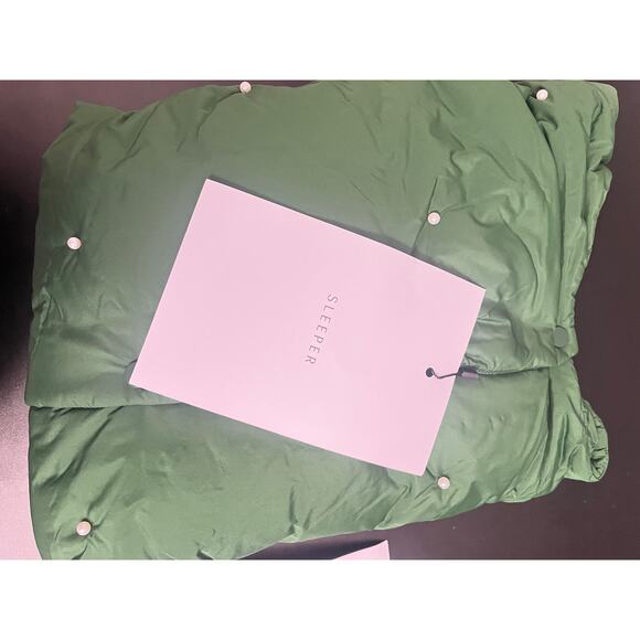 NWT SLEEPER Puffer Jacket in Green with Pearl Details / Size S/M - Picture 6 of 9
